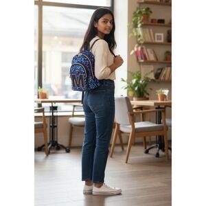 Justice Backpack Purple Black Sequin EUC